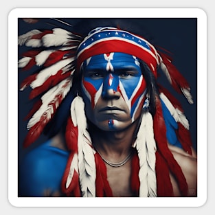 [AI Art] Robust Average Native American man Sticker